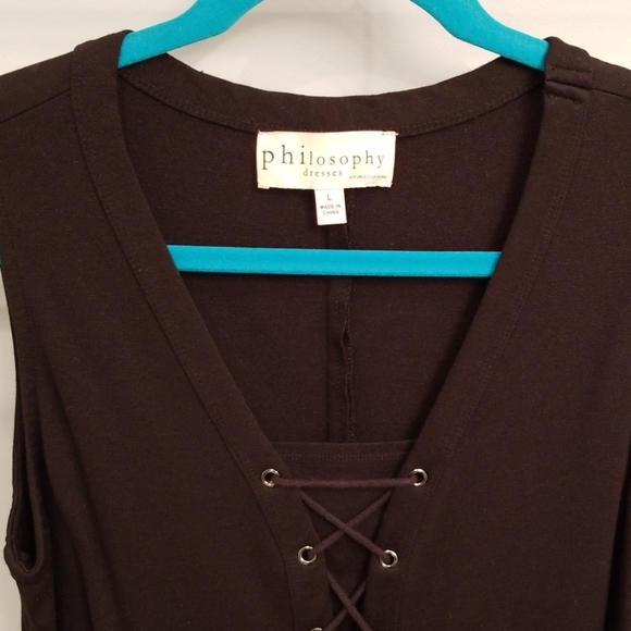 Philosophy Black Sleeveless Dress in Size Large - Picture 3 of 8